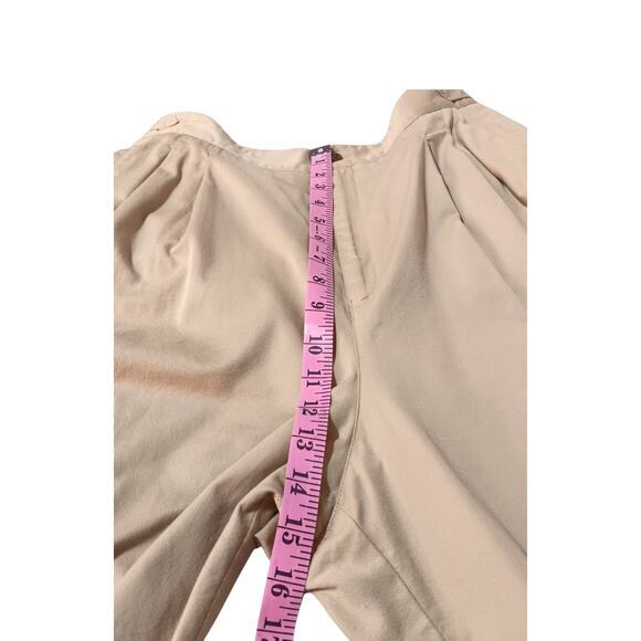 VINTAGE LIZSPORT Pleated Pants Trousers Khaki Tan Size LG Side Buckles High Rise - Picture 7 of 13